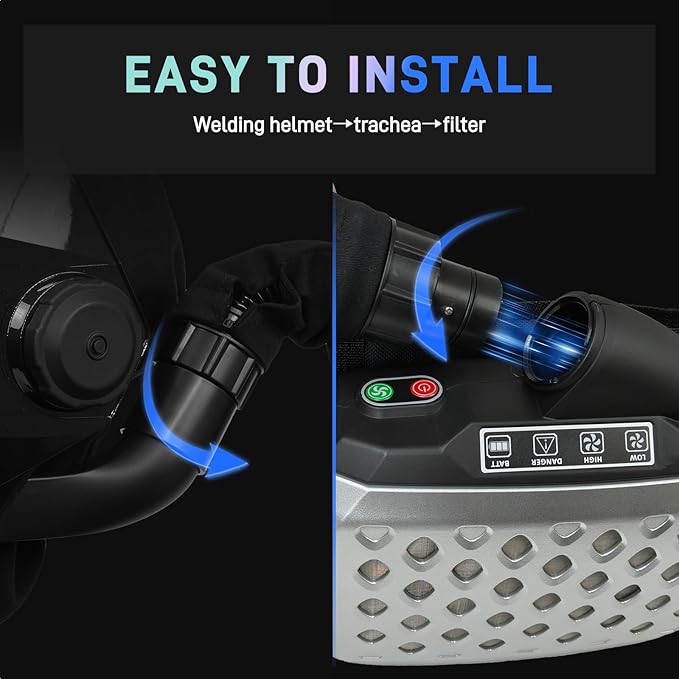 GOL-SIV-Auto-Darkening-Flip-Up Welding Helmet-Filter Respirator-Wide-View Window with Side Vision-True Color Display-Optical Protection Rating 1/1/1/1-4 Photoelectric Sensors-Battery Life 6~8 Hours
