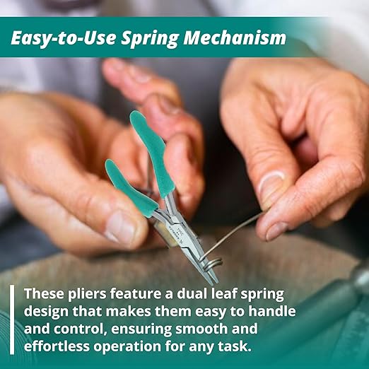 Excelta Stainless Steel Pliers, Gentle Spring Mechanism, Smooth Jaws, Ergonomic Anti-Static & Cushioned Grip, Precision Tool, 4.75" Length, Intermediate