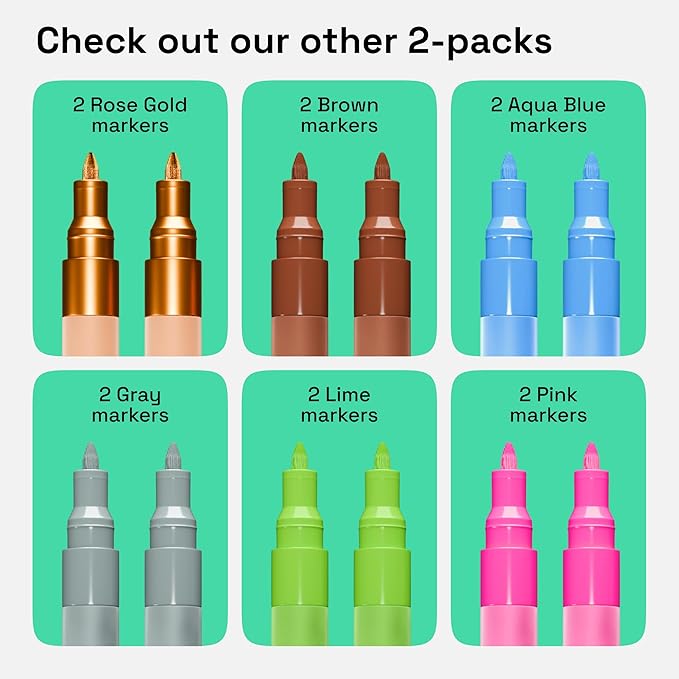 ARTISTRO 2 Orange Acrylic Paint Markers - 0.7mm Extra Fine-Tip Paint Pens - Perfect for Crafting, Art Projects, & More