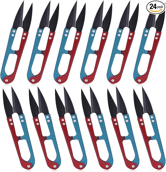 ESHATO 24 Pack Sewing Scissors for Fabric, 4.2inch Mini Small Snips Trimming Nipper, Yarn Thread Craft Scissors Cutters, Great for Office Home School Stitch DIY Supplies