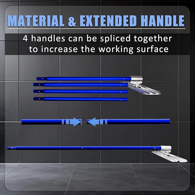 Bull Float Concrete Tools,48?쇺셹8?쇺?Aluminum Magnesium Alloy Concrete Float with 4x48?쇺?Combinable Handles,Screeding Tool Kit,Concrete Bull Float Kit for Concrete Finishing(Blue)