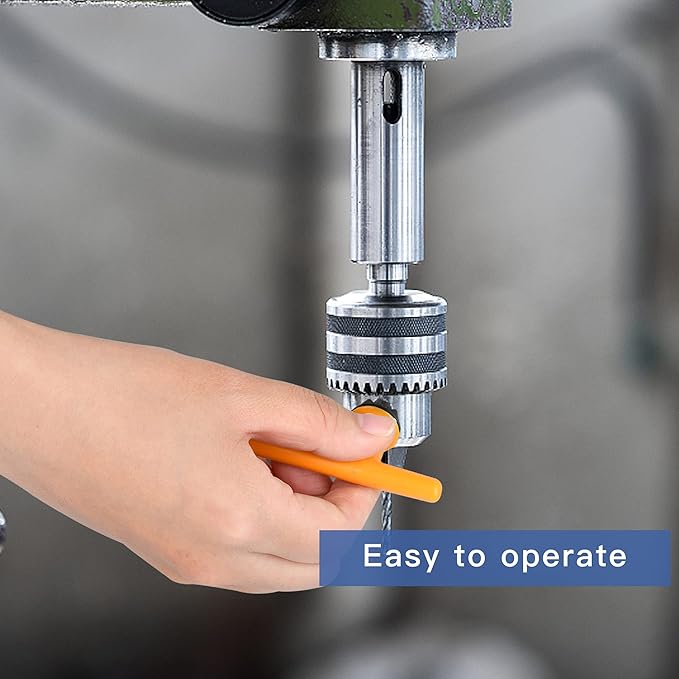 5 Sizes Drill Chuck Key Wrench, High Hardness Carbon Steel Replacement Drill Press Chuck Key for Drill Clamping Tool (Chuck Diameter: 1/4" / 3/8" / 1/2" / 5/8" 3/4")