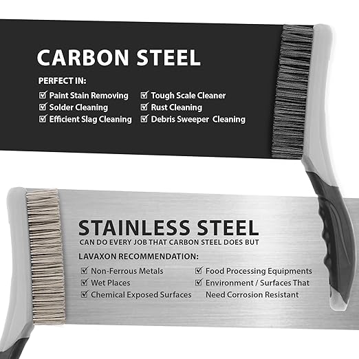 Wire Brush Set-Heavy Duty Stainless & Carbon Steel Bristles with Plastic Handle Grip for Rust, Wielding Slag, Dirt & Paint Scrubbing with Deep Cleaning ??10 Inches (Pack of 2-Gray)