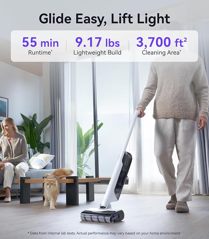 NARWAL S30 Wet Dry Vacuum Cleaner with 20000Pa Suction, 176째F Self-Cleaning, Heated Drying, Disposable Waste Bag, Tangle-Free, Cordless Vacuum Mop for Hard Floors & Edge Cleaning, Easy to Use
