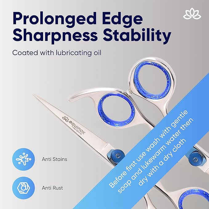 Equinox Razor Edge Series Professional Hair Scissors - 6.5??Premium Japanese Stainless Steel Hair Cutting Scissors, Hair Shears, Hair Razors for Hair Cutting, Barber Accessories & Hair Salon Supplies