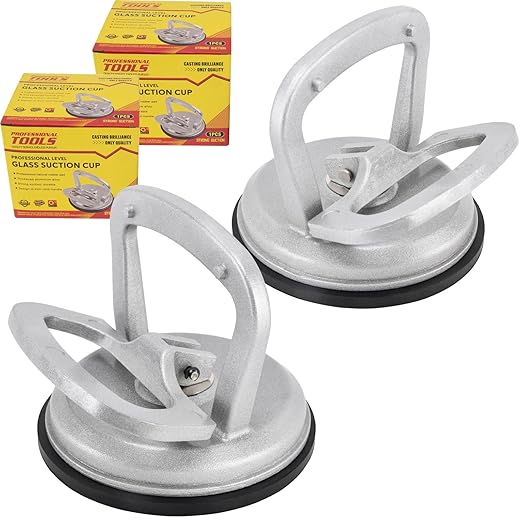 Glass Suction Cup Lifter, Tile Suction Cup Lifter, Glass Suction Cup Heavy Duty Aluminum 2Pack for Lifting Moving Glass, Tiles, Mirror, Granite, Fix Gap Laminate Floors