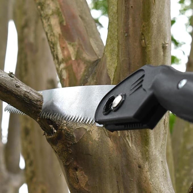 Jameson Barracuda Telescoping Pole Saw - Extendable from 41" to 68", Lightweight, Secure Lock, Tri-Cut Chrome-Plated Foldable Blade - Ideal for Precision Cutting
