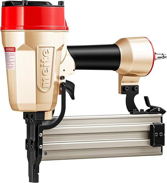 meite ST64L Concrete Nail Gun Extended Muzzle Pneumatic Concrete T-Nailer Gun for Wood-to-Concrete Projects, 100PCS Magazine, Accepts 3/4'' to 2-1/2''