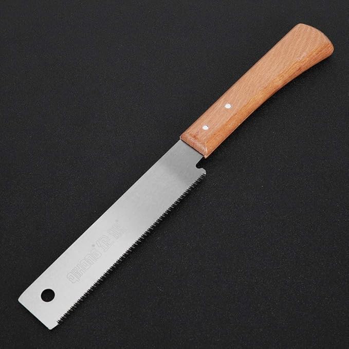 Japanese Woodworking Hand Saw, 12 Inch Wooden Handle Flexible Blade Small Pull Saw Fine-toothed Precision Cut Saw Straight Handle Pruning Flush Cut Saw