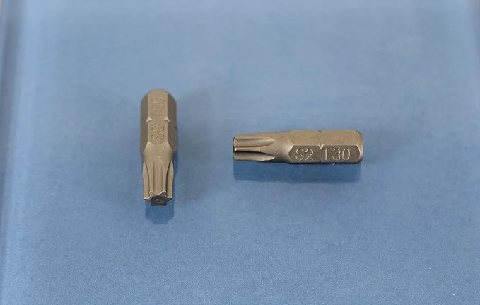 TEMO 50 pc T30 Torx 6 Point Impact Ready 1 Inch Long Screwdriver Insert Bits Hex Shank with Quick Release Slot