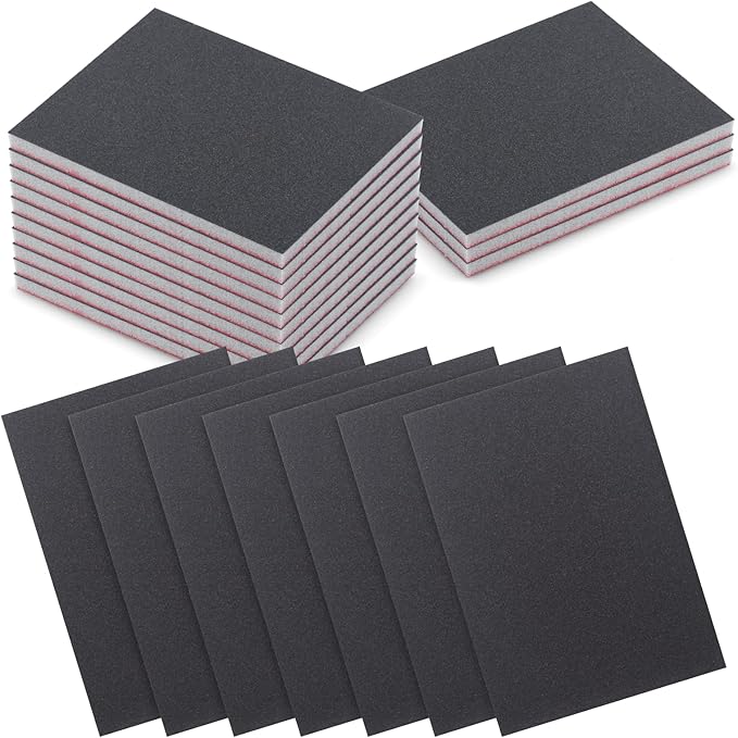 20 Pcs 400 Grit Sanding Sponge, Wet Dry Sanding Block Sandpaper Sponge, Soft Foam Sand Block Washable & Reusable Sanding Pads for Metal Wood Drywall Polishing