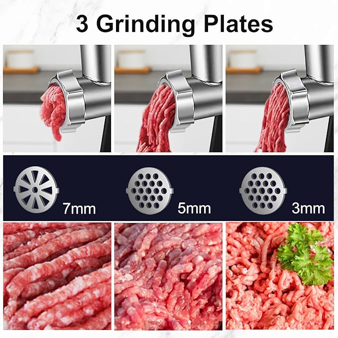 Electric Meat Grinder, 350W(2800W Max) Power Food Grinder with Sausage Stuffer Tubes, Dumpling Maker, and Kubbe Kit, Small Meat Grinder for Home Use 竊똣or Ground Beef, Deer, Chicken, and More