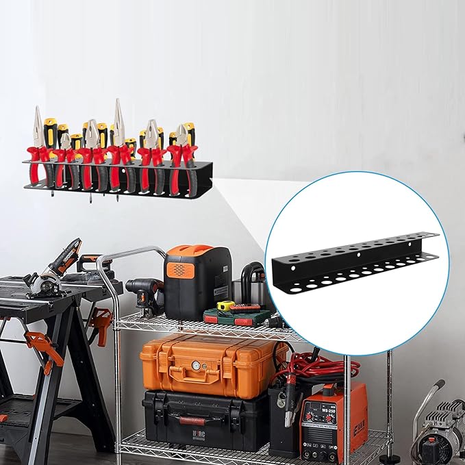 Screwdriver Organizer, Carbon Steel Screwdriver Holder, Garage Tool Organizer Wall Mount for Pliers, Wrenches & Nut Driver, Utility Storage Rack for Workspace, Workshop, Shed (12.6?섃셂/23 Holes)