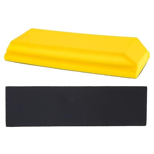 Dura-Gold Pro Series Rectangle 10" x 2-3/4" Hand Sanding Block Pad with Hook & Loop Backing and PSA Sandpaper Conversion Adapter Pad - Automotive Paint Prep Sand Shape Contour Woodworking Furniture