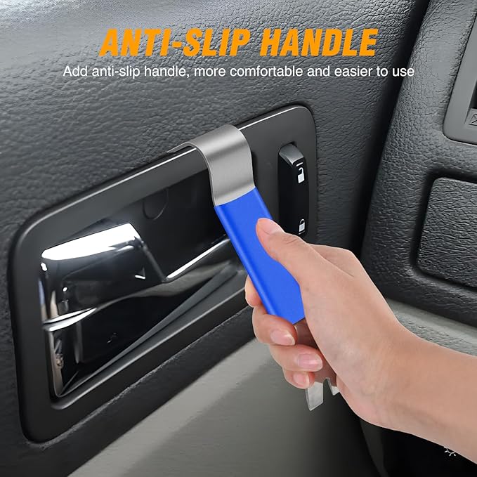 GOOACC 11PCS Trim Removal Tool Kit, Metal & Nylon Pry Tools Set for Car Door Panel, Dashboard, Audio, Clips, Fastener Remover w/Storage Box ??Blue