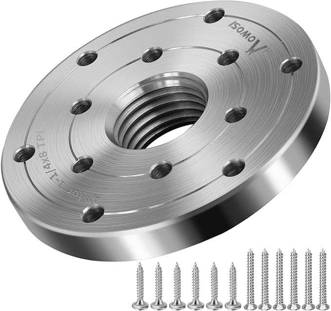 4" Wood Lathe Steel Faceplate,Faceplate for Wood Lathe,Lathe Face Plate Fit for 1-1/4" x 8TPI Spindle