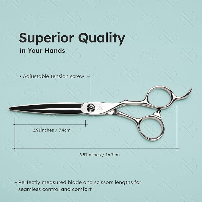 6.3" Professional Hair Scissors ??Barber Shears Made with Premium VG10 Steel, Special Blade Angle, Ideal for Straight Cutting and Slide Cutting, Lightweight, Razor-Sharp, Ergonomic Handle | K9 Shears