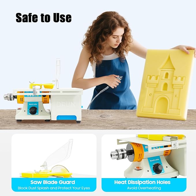 Mini Woodworking Table Saws, 750W Portable Electric Tablesaw Multifunction Lapidary Saw Jewelry Polishing Grinding Machine Table Rock Saw Woodworking Table Saws for Crafts Grinding Jewelry Rock