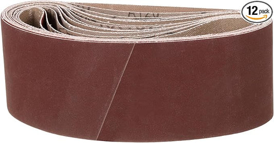 4 x 24 Inch Sanding Belt, 12 Pcs 40/80/120/150/240/400 Grit Knife Sharpener Belts Work Sharpening for Belt Sander Knife Carving Tool Metal Working