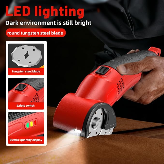 Cordless Electric Scissors Cutter Electric Scissors for Cardboard, Fabric,Carpet,Leather,Box