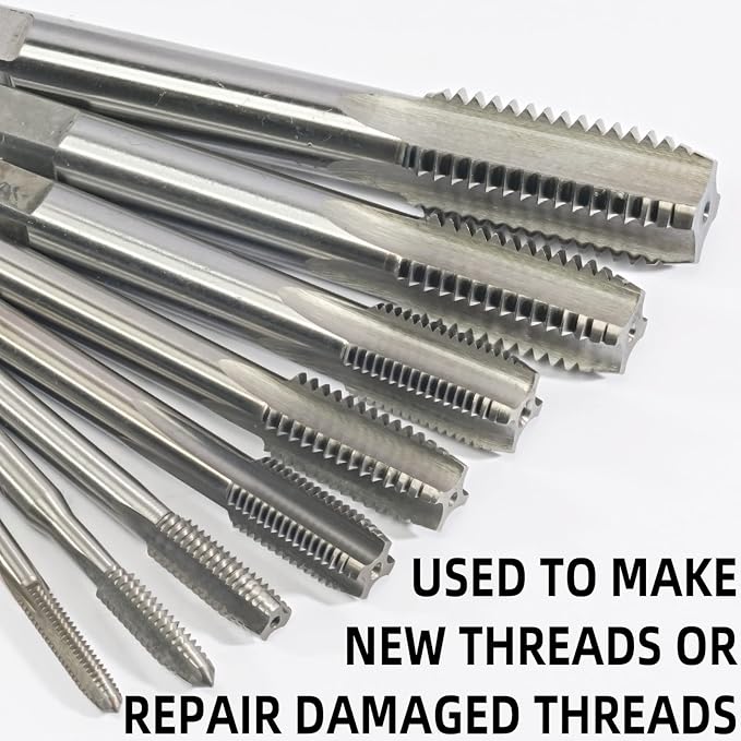 Aceteel 5/16"-24 UNF HSS Tap And Die Set, 5/16 x 24 UNF Machine Thread Tap And UNF Round Thread Die Right Hand