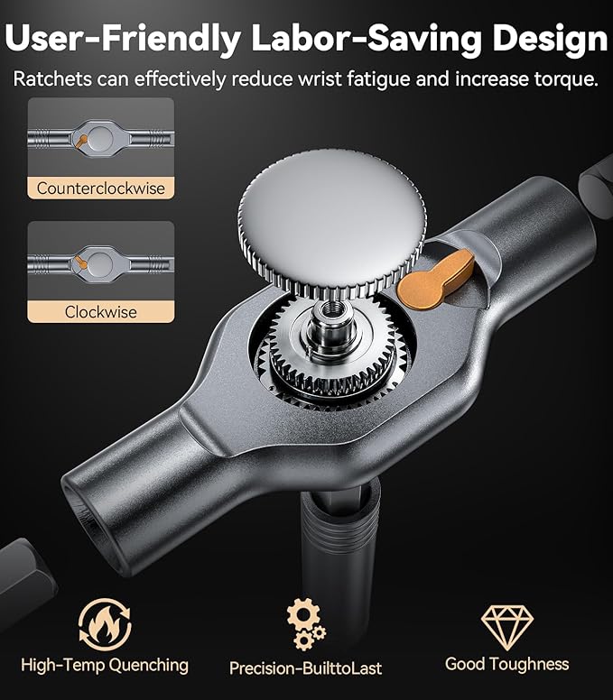 2026 Upgrade 32in1 T handle Magnetic Ratchet Screwdriver Set, [Tight Spaces Effortless] Allen Wrenches Sets, Repair Tool Kit for Computer, PC, Bicycles, Furniture, Electronics, Gifts For Men