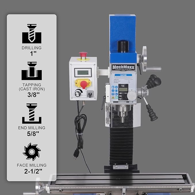 2 HP 11'' x 30'' Combination Lathe Milling Drilling Machine Brushless Motor, 1.5'' Spindle Bore, 0-2000 RPM Variable Speed, High Precision Benchtop Lathe for Metalworking, 1130VC