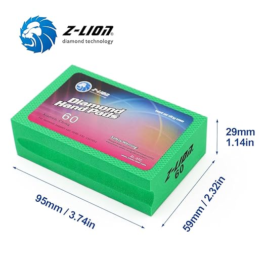 Z-Lion Electroplated Diamond Hand Polishing Pad Foam Back for Granite Marble Stone Glass Ceramic (60#)