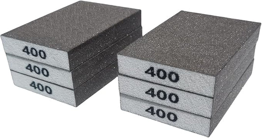 6 PCS 400 Grit Hand Sanding Blocks Set - Superfine Sander Sponge, Wet and Dry Dual-use Sanding Sponges, Washable and Reusable, Ideal for Wood Metal Wall Polish