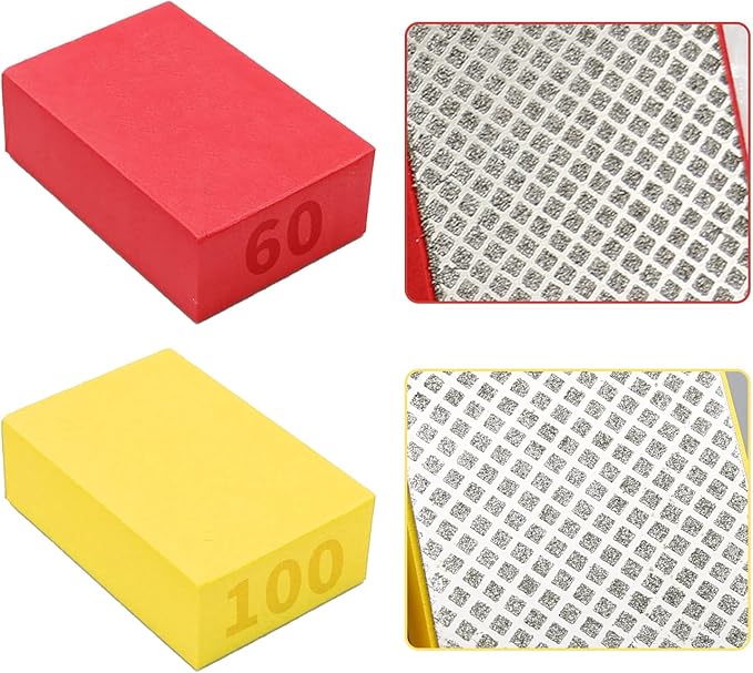 4pcs Angled Sanding Sponge Hand Diamond Sanding Pads for Ceramic Stone Marble Tile Concrete Glass Granite