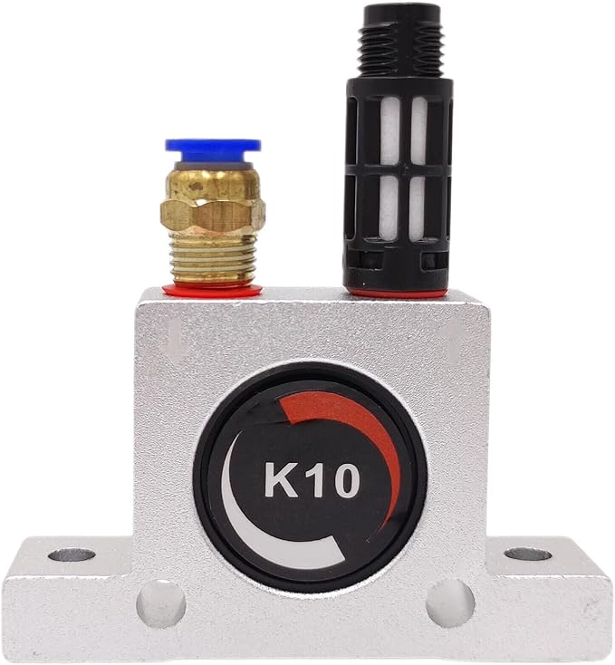 K 1/4'' K10 Thread Pneumatic Vibrator Power Concrete Vibrator Ball Type Aluminum Alloy Air Turbine Oscillator with Silencer