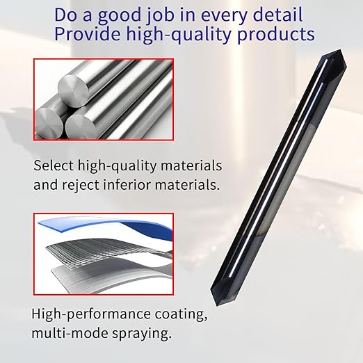 1/4" Chamfer Mill, 4 Flute, 90째 Degree, 2-1/2" Overall Length, Solid Carbide End Mill,1/4"Cutting Diameter,1/4"Shank Diameter, 90째 Chamfer Angle, Chamfer Mill, Double End,AlTiN Coated