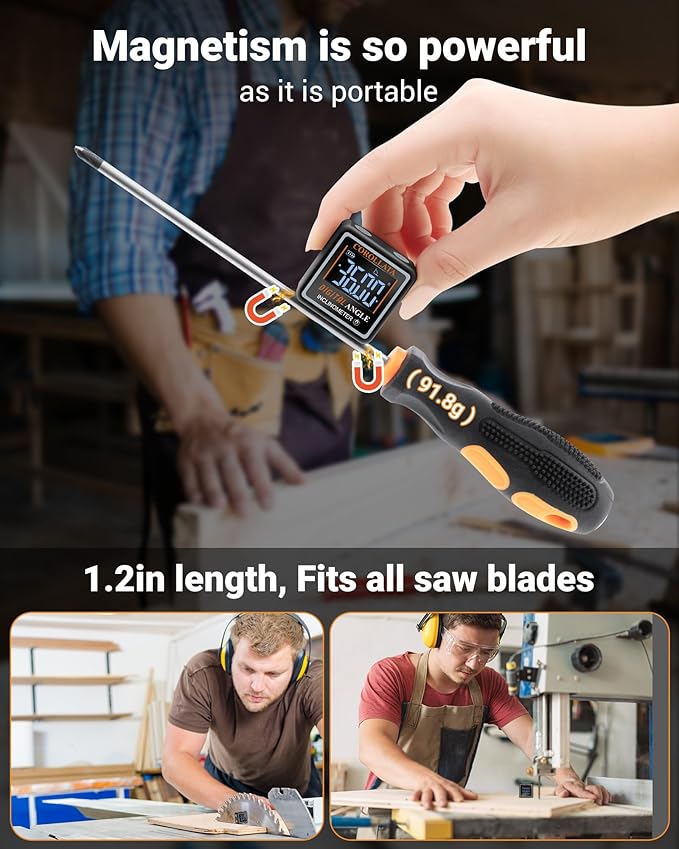 Ultra Small Digital Angle Finder Magnetic Level, Rechargeable Angle Cube, Table Saw Miter Gauge, 4 * 90 Degree Protractor Electronic Inclinometer, Wood Working Measuring Tool