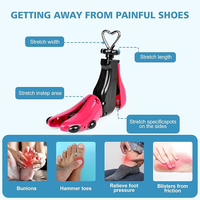 2 Pieces Shoe Stretcher Boot Stretcher, Adjustable Width and Length Shoe Expander Shoe Widener Stretcher Women Men