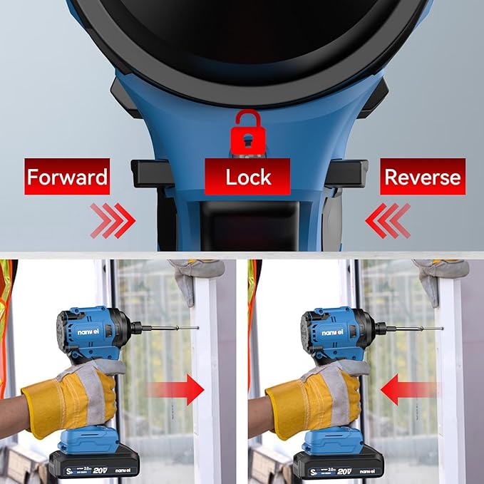 NANWEI Brushless Impact Driver竊똂ompatible with Makita 18V Battery竊?100 In-lbs (240N쨌m) Max Torque, 1/4" Hex Shank, and Bit Set ??Ideal for Heavy-Duty Home Improvement and DIY Projects (Tool Only)