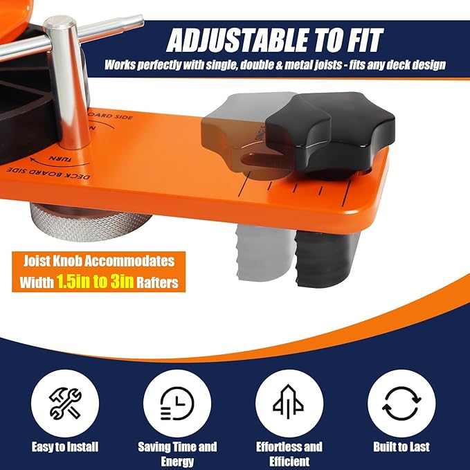 Deck Board Bending Straightening Tool, Adjustable Leverage Bender Fits for Composite & Hardwood Decking, Easier Deck Straight Installation竊똄quipped with an Allen wrench