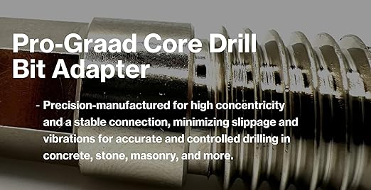 Core Drill Bit Adapter 5/8"-11 Thread to 1/2" Hex Shank, 5/8-11 Male Drill Bit Adapter for Threaded Diamond Hole Saw Core Drill Bit (5/8"-11 Thread to 1/2" Hex Shank, 1)