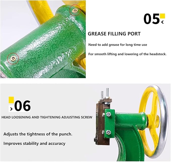 Precision Bench-top Cast Iron Arbor Press,Heavy-duty Handwheel Press With 1.2 Tons Of Pressure, For Stamping, Bending, Extruding, Riveting, Punching, Forming And Other Press-fitting Work(1ton)
