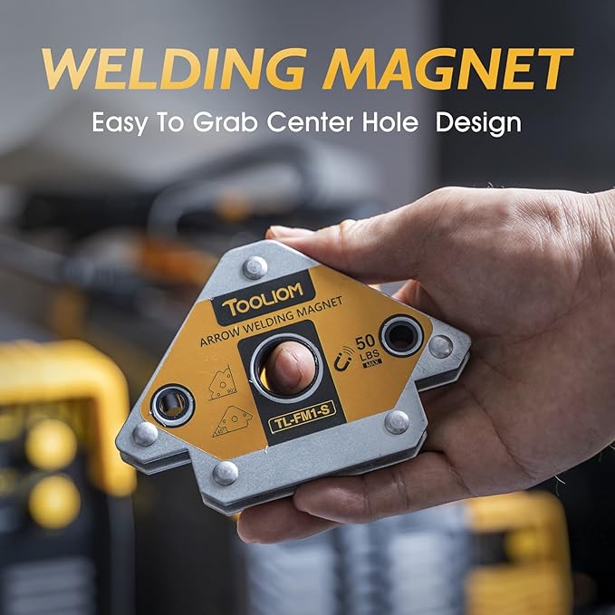 TOOLIOM Arrow Welding Magnets 4pcs 50 LB Strong Hold Magnetic Welding Holder Welder Magnet Set Welding Accessories