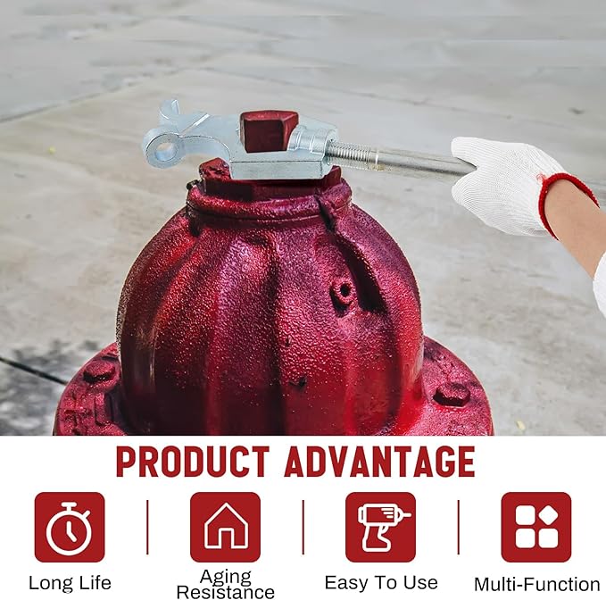 Tandefio 1 Pcs Fire Hydrant Wrench 3 Position Adjustable Multifunctional Hydrant Wrench, Fits Pentagon Nuts up to 1-3/4" or Square Nuts up to 1-1/4", Tightening Fire Pipes (Classic Handle)