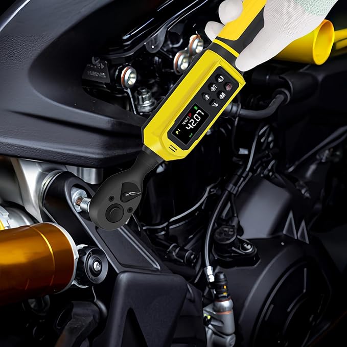ATsafepro 3/8-Inch Digital Drive Torque Wrench-1-60Nm (1-44 ft-lb),High-Precision Torque Wrench with Buzzer, LED Flash, 5 Units, for Motorcycle & Home Repairs
