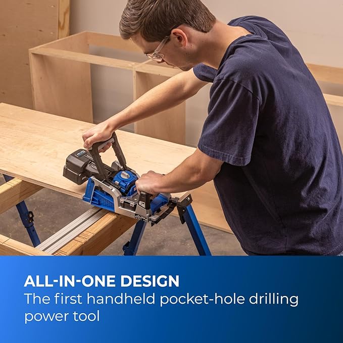 Kreg Rebel 20V Ionic Drive Pocket-Hole Joiner - Bare Tool - Precision Joinery Tool for Woodworking & Carpentry - Accessible Woodworking Tools - Versatile Use for DIY Projects - KPTRB100A