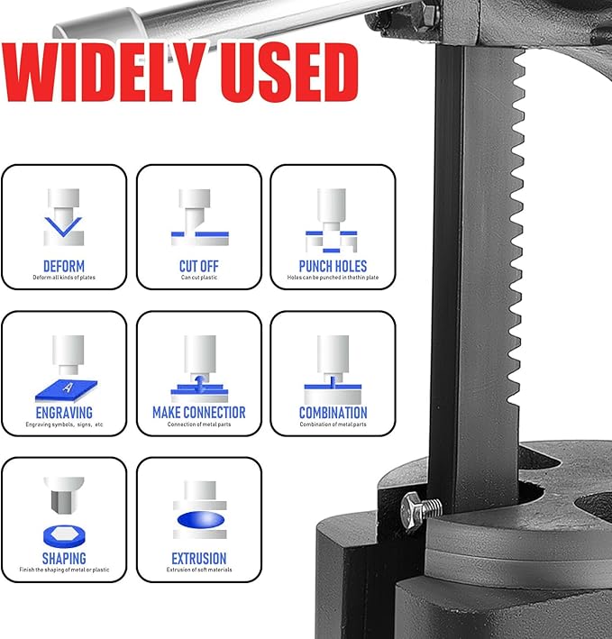 2 Ton Manual Arbor Press, 8.5 Inch Max Height Arbor presses, Cast iron material, Manual Press is Suitable for Punching, Bending, Stretching and Forming Tasks in Workshops and Garages(Black)