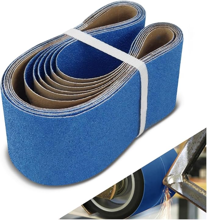 4 x 36 Inch Sanding Belts, 6 Pcs 60 Grit, Zirconia Sanding Belts for Metal Polishing, Woodworking, Surface Smoothing