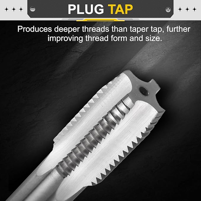 uxcell Hand Plug Tap M26 x 3 H2 Metric Thread Plug Style Taps Straight Flute Screw Tapping Threading Tool High Speed Steel HSS6542