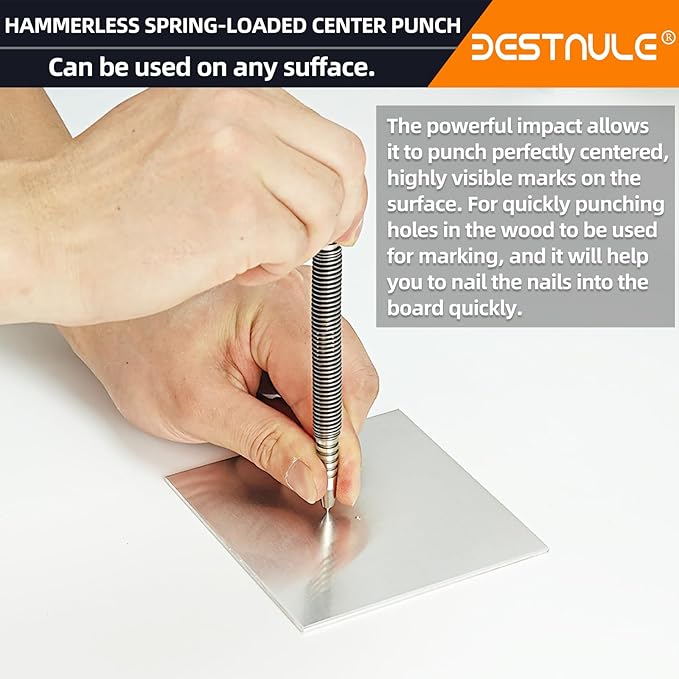 BESTNULE 4-Piece Nail Setter Dual Head Nail Set & Dual Head Center Punch & Hammerless Cold Chisel & Hinge Pin Remover Punch Set, Nail Setter Features 1/8-in, 3/32-in, 3/16-in, 1/16-in, 5/16-in, 1/8-in