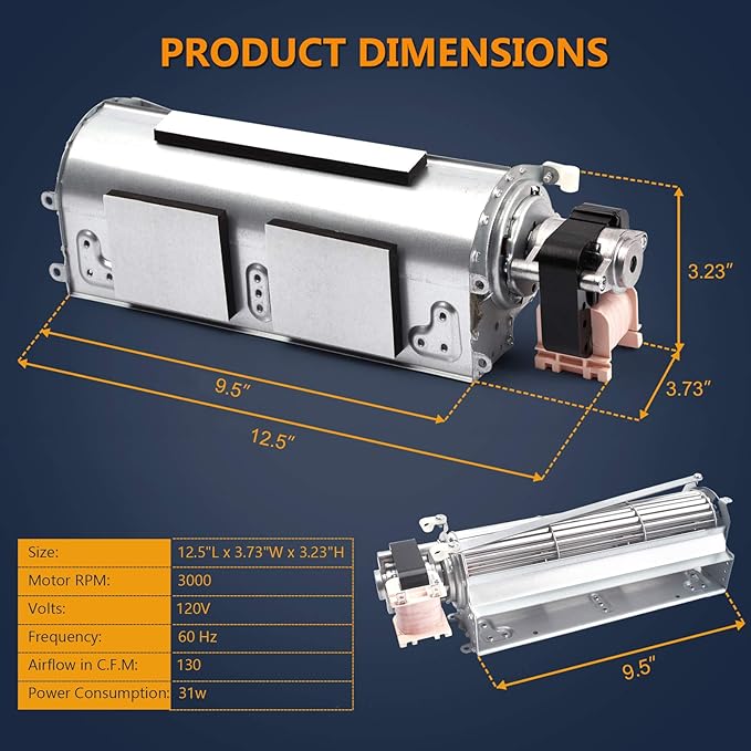 Criditpid FBK-100 FBK-200 FBK-250 BLOT Fireplace Blower Fan Unit for Superior, Lennox, Monessen, Majestic, Astria, Vermont Castings, Martin, Rotom HB-RB79 Fireplaces, Superior Fireplace Blower DRT2035