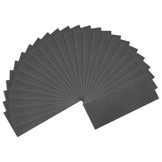 HARFINGTON 25pcs Sandpaper 220 Grit 9 x 3.6 Inch Waterproof Backing Silicon Carbide Abrasive Wet Dry Sanding Sheets for Wood Finishing, Metal Sanding, Automotive Polishing