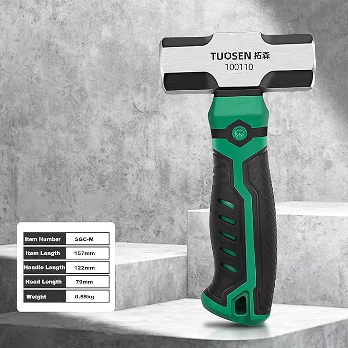 BUSKPOK 1lb Sledge Hammer, Mini Strike Drilling Hammer Sledgehammer with No-Slip Cushion Grip 1 Pound