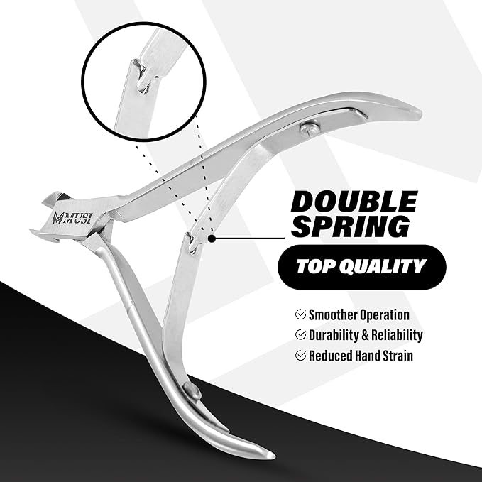 MUSI Nail Cutter & Cuticle Cutter, Precision Cuticle Trimmer & Nippers with Sharp Blades for Fingernails & Toenails,Professional Stainless Steel for Manicure & Pedicure